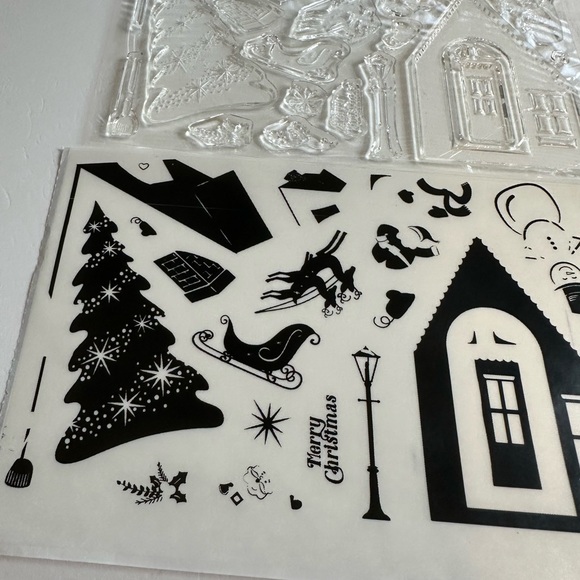 Unbranded Acrylic Stamp Set Christmas Reindeer Sleigh Winter Snow Snowman - Picture 4 of 6